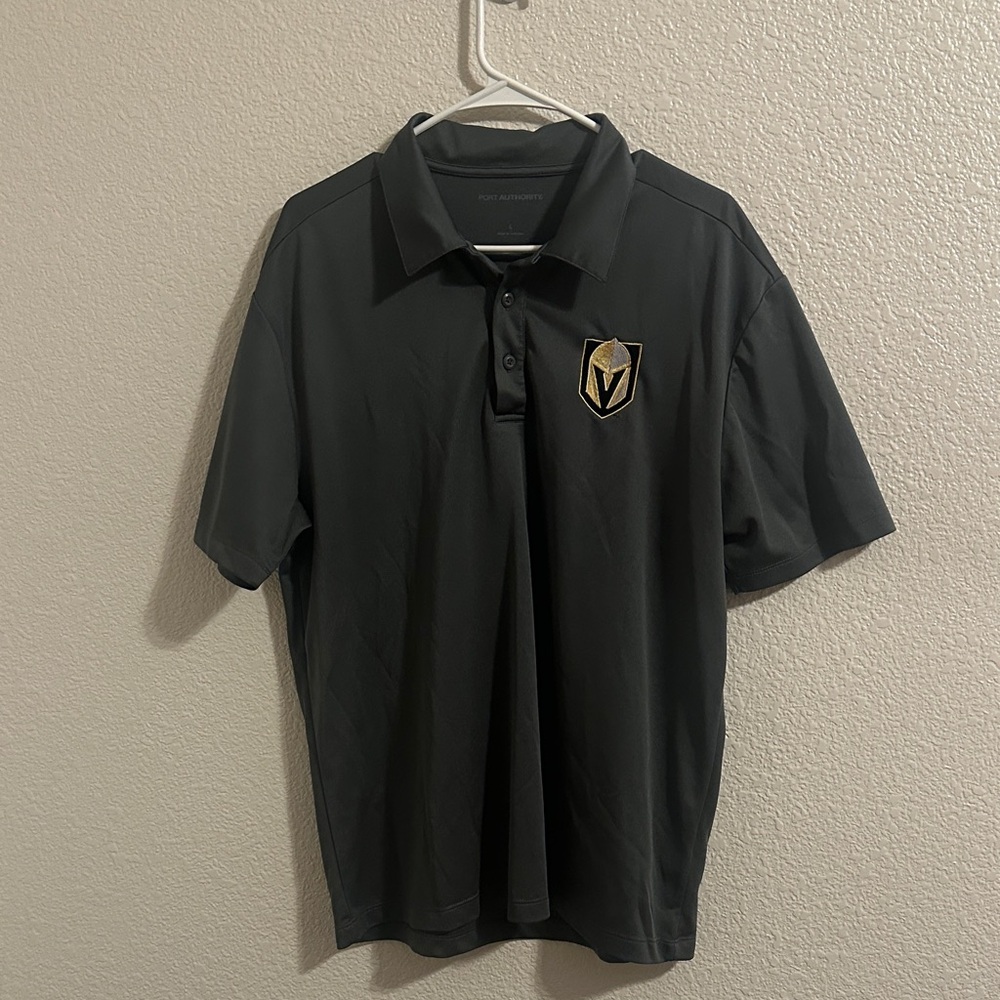Charcoal Polo Shirt with Golden Knights logo